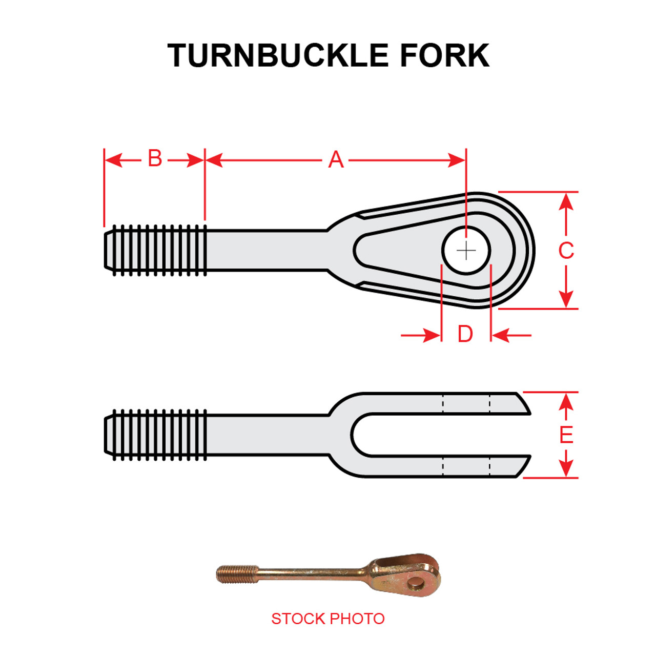 AN161-61RL   TURNBUCKLE FORK - RIGHT HAND LONG