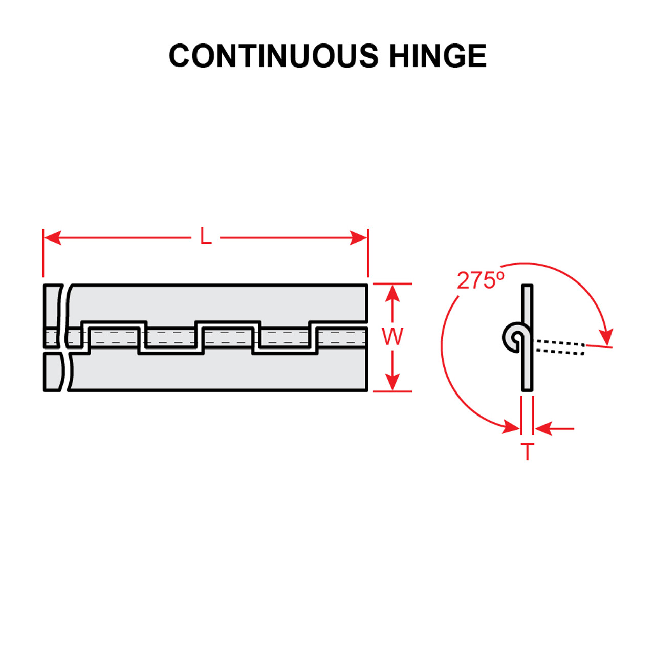 MS20257-5-7200   CONTINUOUS HINGE - 6 FEET