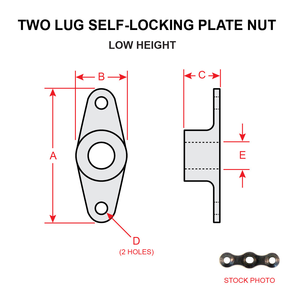 MS21047-L3K TWO LUG SELF-LOCKING PLATE NUT - Univair Aircraft