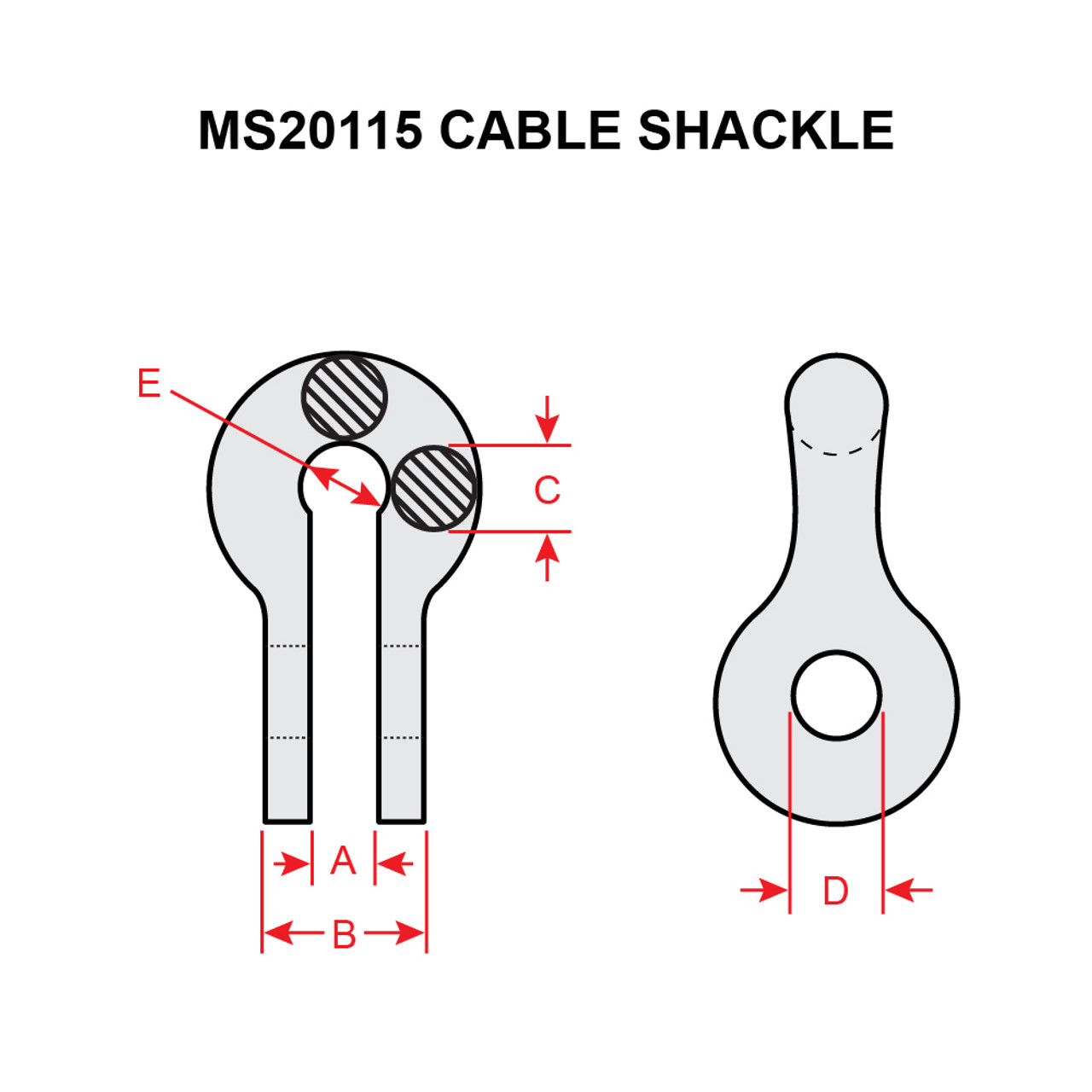 MS20115F5   CABLE SHACKLE