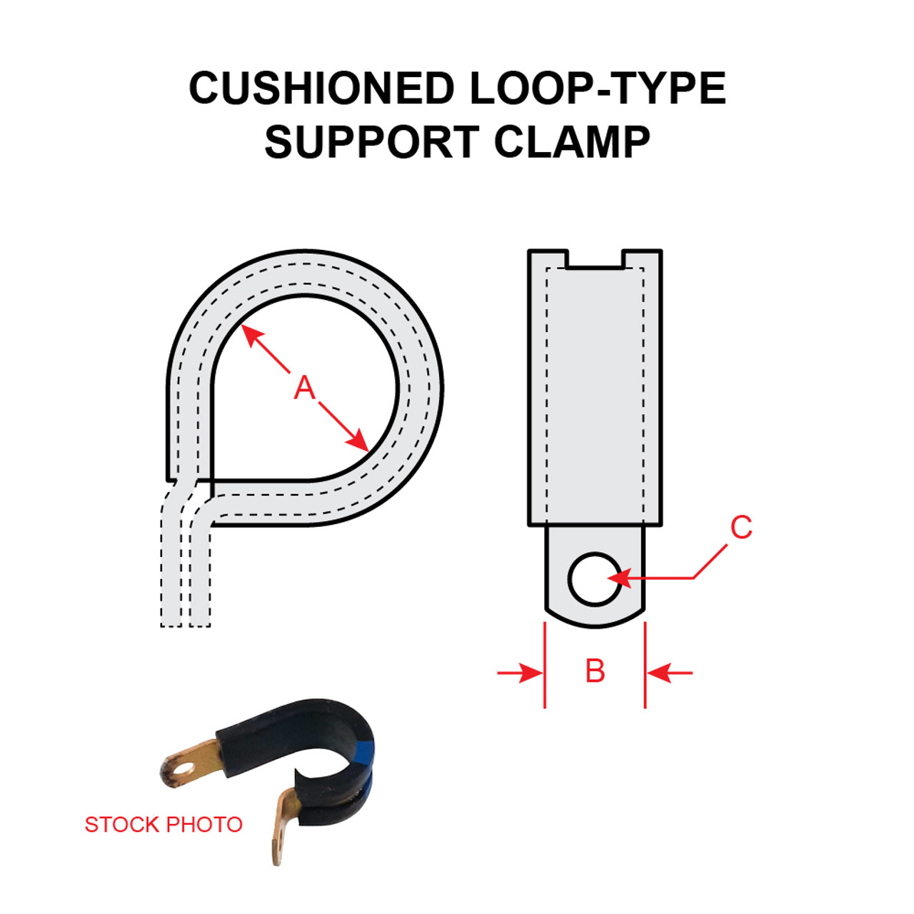MS21919WDG20   LOOP-TYPE SUPPORT CLAMP - CUSHIONED