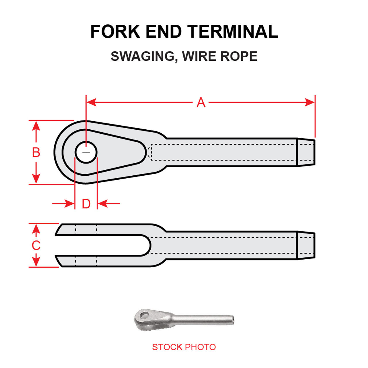 MS20667-5   FORK END TERMINAL