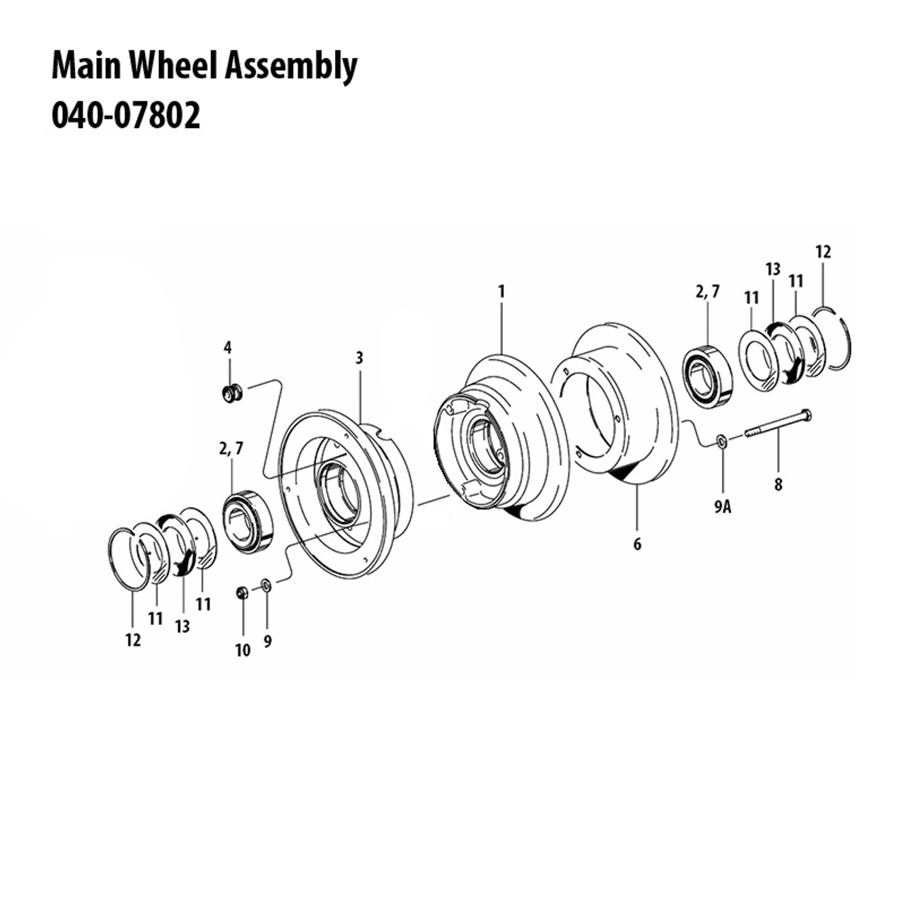 040-07802   CLEVELAND MAIN WHEEL ASSEMBLY