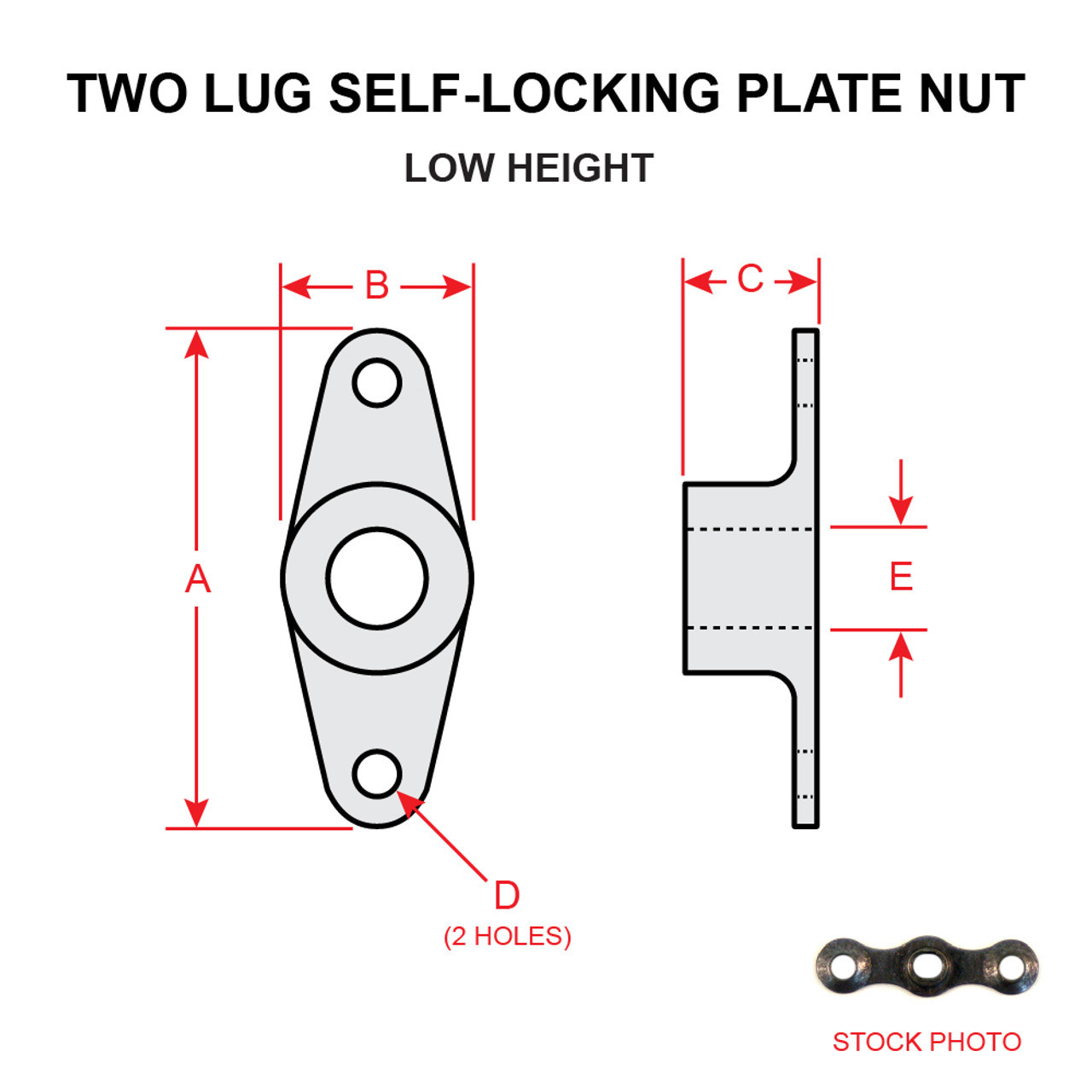 MS21047-5   TWO LUG SELF-LOCKING PLATE NUT