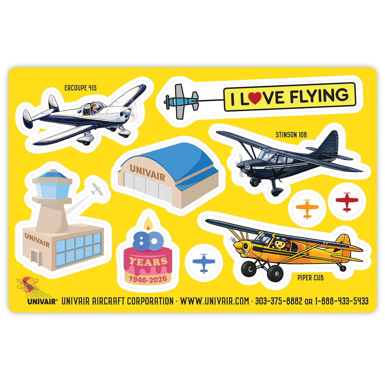 UNIVAIR 80TH ANNIVERSARY STICKER SHEETS