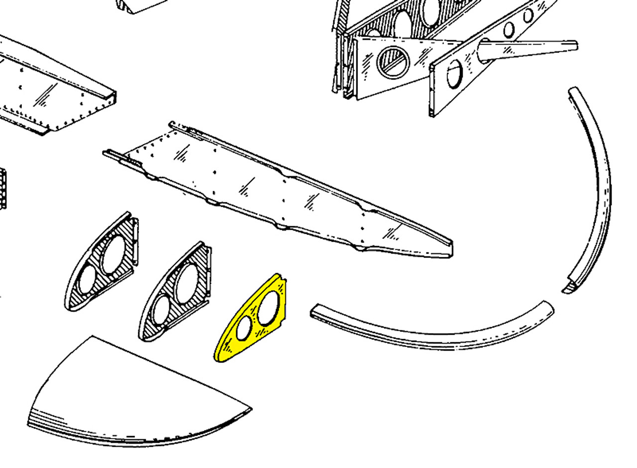 415-14017-L   ERCOUPE TIP NOSE RIB - LEFT