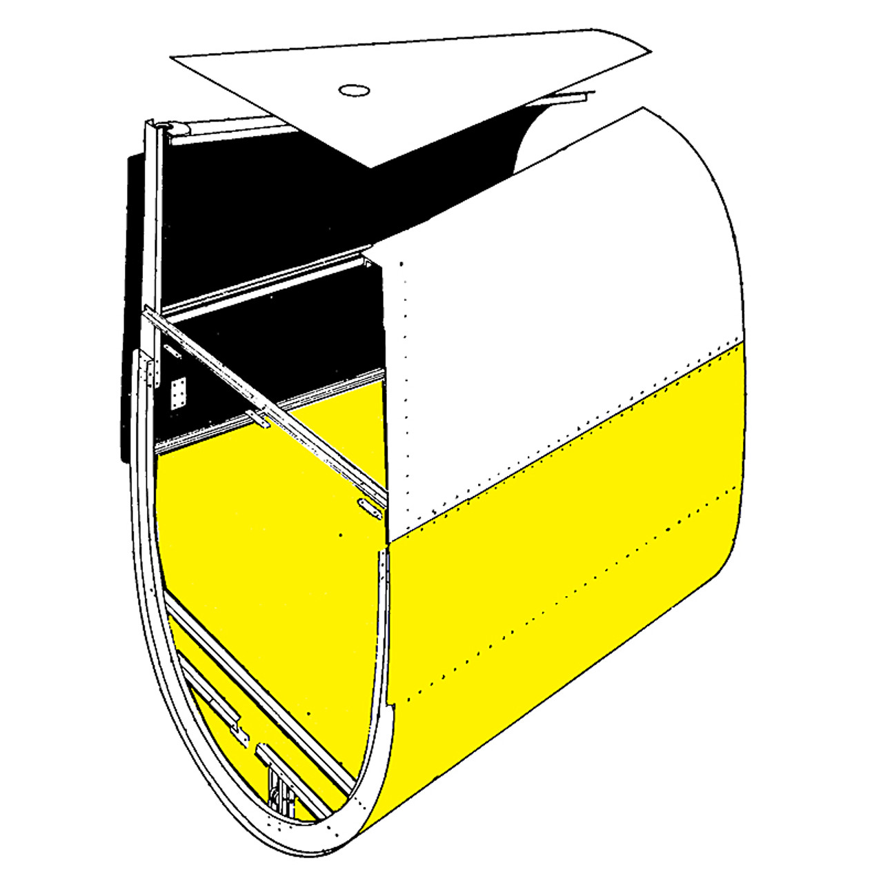 U08043-51   LUSCOMBE #3 BOTTOM FUSELAGE SKIN