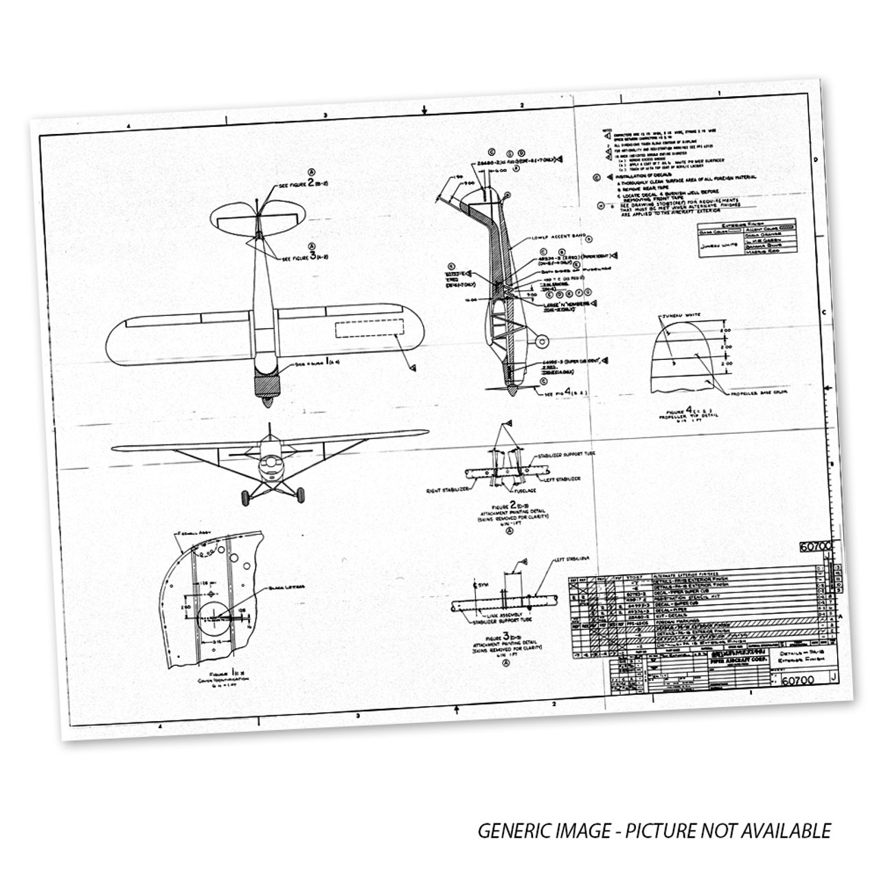-16543DWG   PIPER PA-12 COVERED WING DRAWING