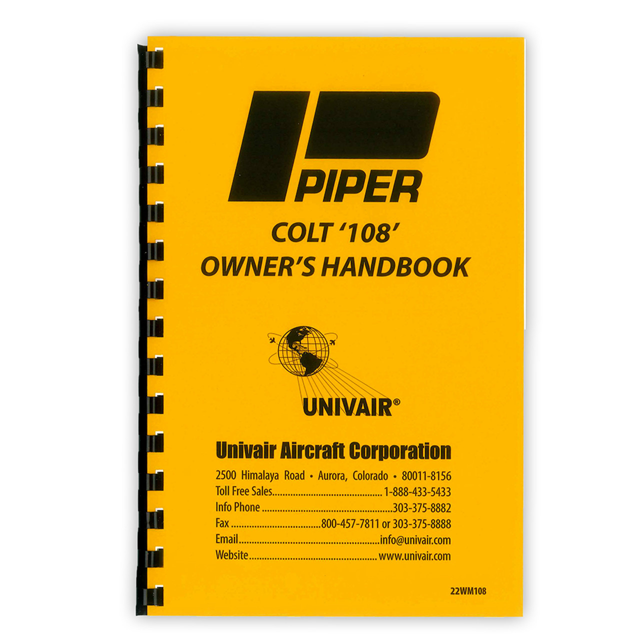 22WM108   PIPER PA-22 108HP OWNERS MANUAL