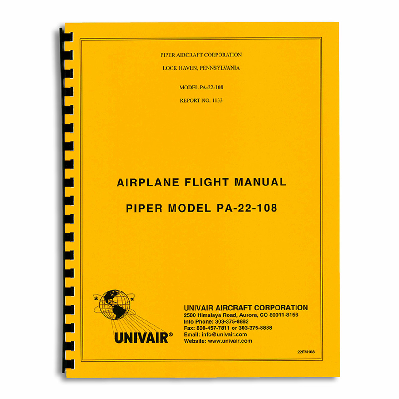 22FM108   PIPER PA-22 108HP FLIGHT MANUAL