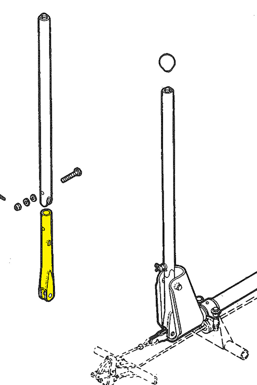 U13729-000   UNIVAIR FRONT CONTROL STICK LOWER STUB - FITS PIPER