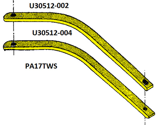 PA17TWS   UNIVAIR TAILWHEEL SPRINGS - 2 LEAF SET - FITS PIPER