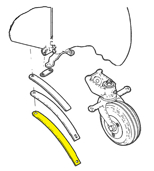 U12567-002   UNIVAIR TAILWHEEL SPRING - BOTTOM LEAF - FITS PIPER