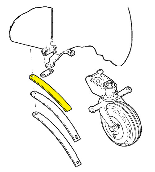 U12567-004   UNIVAIR TAILWHEEL SPRING - TOP LEAF - FITS PIPER