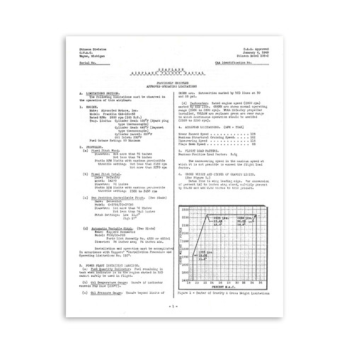 2SP   STINSON 108-2 SEAPLANE OPERATING LIMITS 2SP   STINSON 108-2 SEAPLANE OPERATING LIMITS