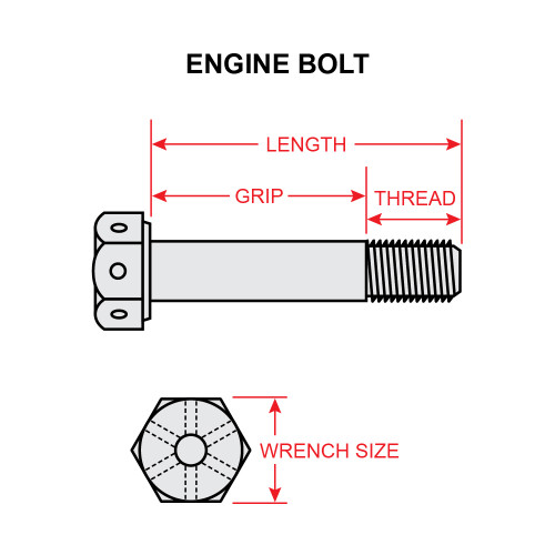 AN73-7 ENGINE BOLT - 3/16 X 29/32 INCH - Univair Aircraft Corporation