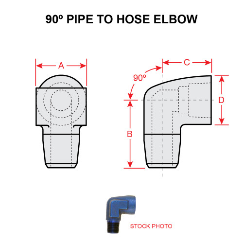 AN914-6D   90 DEGREE INTERNAL-EXTERNAL PIPE THREAD ELBOW