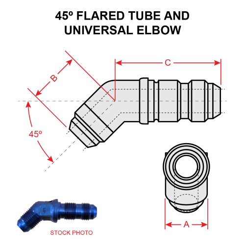AN837-3D   45 DEGREE FLARED TUBE AND UNIVERSAL ELBOW AN837-3D   45 DEGREE FLARED TUBE AND UNIVERSAL ELBOW