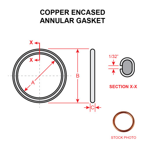 MS35769-11 COPPER ENCASED ANNULAR GASKET - Univair Aircraft