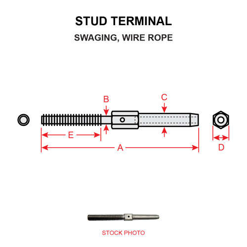 AN666-6L STUD TERMINAL - LEFT THREAD - Univair Aircraft Corporation