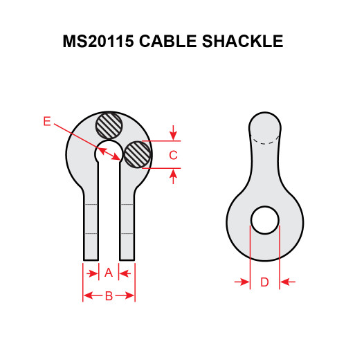 MS20115F5   CABLE SHACKLE