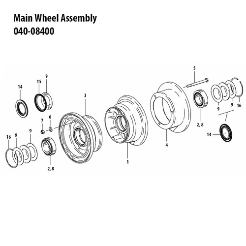 040-08400   CLEVELAND MAIN WHEEL ASSEMBLY