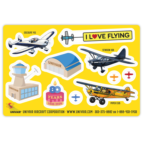 UNIVAIR 80TH ANNIVERSARY STICKER SHEETS
