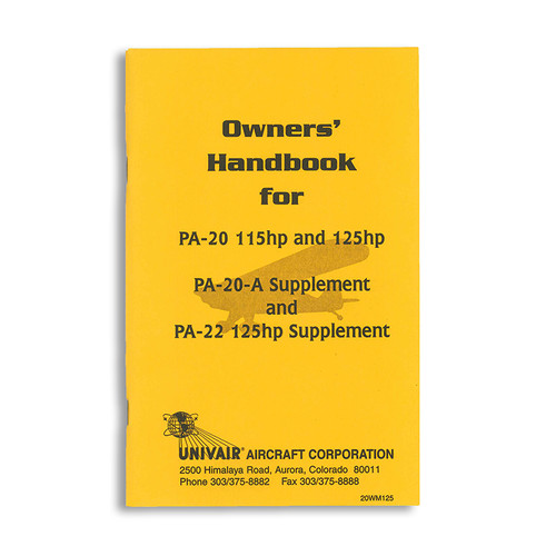 20WM125   PIPER PA-20/22 115/125HP OWNERS MANUAL 20WM125   PIPER PA-20/22 115/125HP OWNERS MANUAL