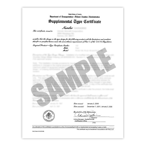 STC-SA12RM   UNIVAIR GEAR CONVERSION STC APPROVAL - FITS PIPER STC-SA12RM   UNIVAIR GEAR CONVERSION STC APPROVAL - FITS PIPER