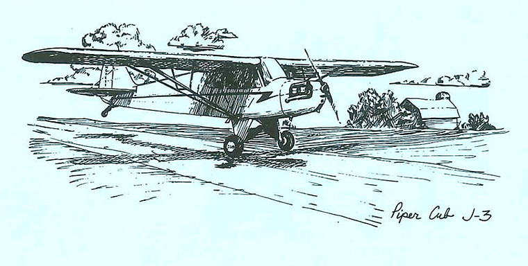 S-J3   STATIONERY SET - PIPER J-3 CUB