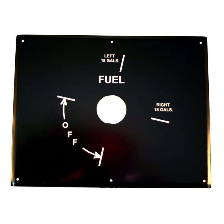 U12838-002BL   UNIVAIR FUEL SELECTOR PLATE - BLACK - FITS PIPER