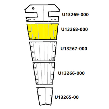 U13268-000   UNIVAIR NO. 4 ALUMINUM BELLY SKIN - FITS PIPER PA-18