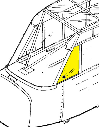 U14275-000   PIPER FRONT WINDOW ASSEMBLY - LEFT