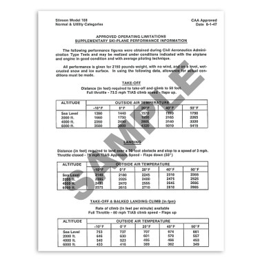 108SKS   STINSON 108 SKI-PLANE SUPPLEMENT