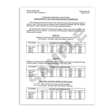 SKS   STINSON 108 SKI-PLANE SUPPLEMENT