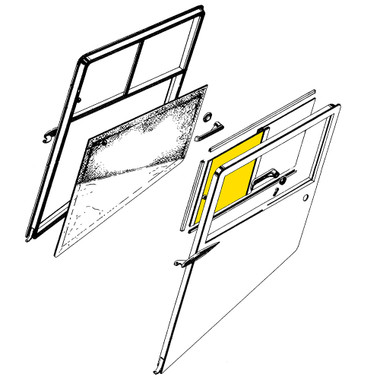 STINSON DOOR FORWARD WINDOW ASSEMBLY - RIGHT