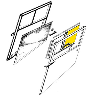 108-3001211-64   STINSON AFT WINDOW - GLASS ONLY