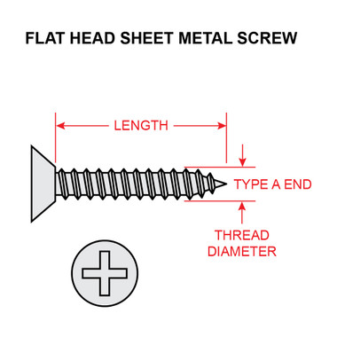 8X1/2-FRA-SS   SCREW - FLAT HEAD RECESSED CROSS - TYPE A