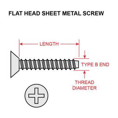 6X3/8-FRB   SCREW - FLAT HEAD RECESSED CROSS - TYPE B