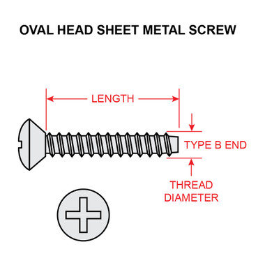 8X3/8-ORB   SCREW - OVAL HEAD RECESSED CROSS - TYPE B