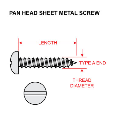 8X1/2-PSA   SCREW - PAN HEAD SLOTTED - TYPE A