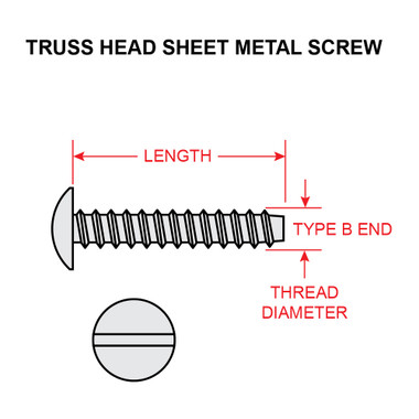 10X3/8-TSB   SCREW - TRUSS HEAD RECESSED CROSS - TYPE B