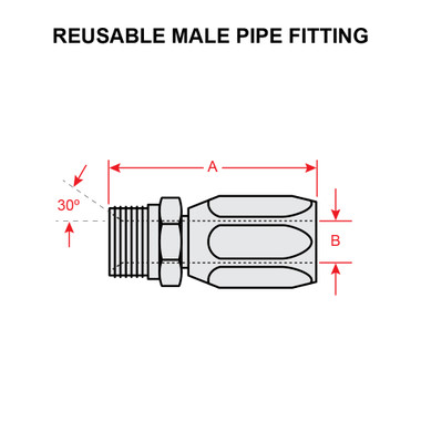 4412-4-6S   REUSABLE MALE PIPE FITTING