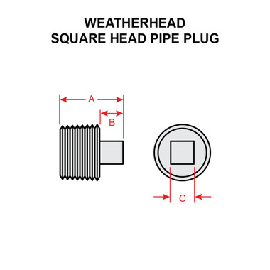 3151X2   WEATHERHEAD SQUARE HEAD PIPE PLUG