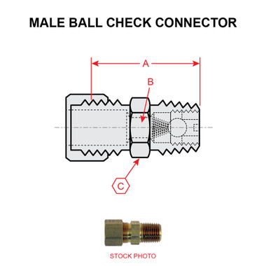 63X6   WEATHERHEAD COMPRESSION MALE BALL CHECK CONNECTOR