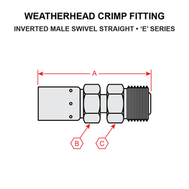 04E-B04   WEATHERHEAD CRIMP FITTING - INVERTED MALE SWIVEL