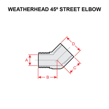3350X6   WEATHERHEAD 45 DEGREE ELBOW