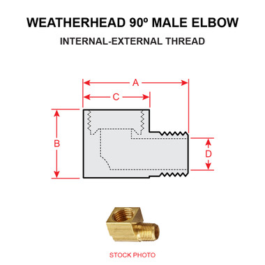 402X6   WEATHERHEAD 90 DEGREE MALE ELBOW