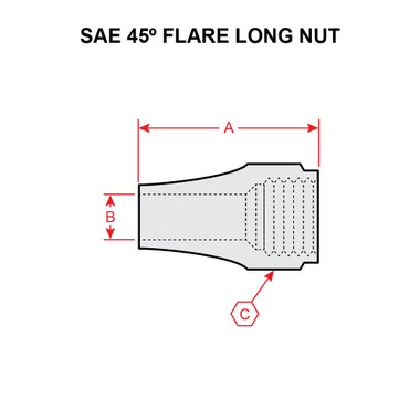 41X4   WEATHERHEAD 45 DEGREE FLARE LONG NUT