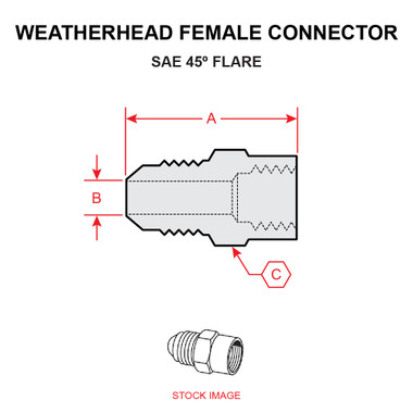 46X4X4   WEATHERHEAD FEMALE CONNECTOR